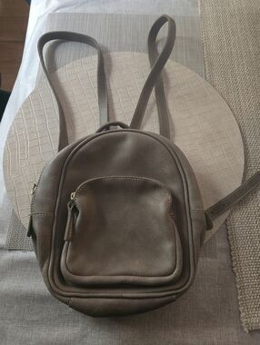 Roots Brown Leather Backpack